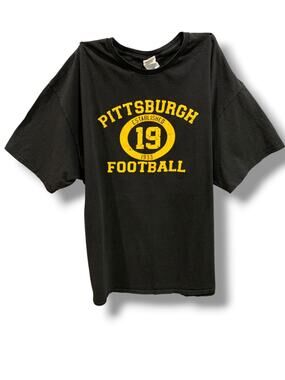 Size 2XL Pittsburgh Football Mens Tshirt Black 19 JuJu Delta Proweight